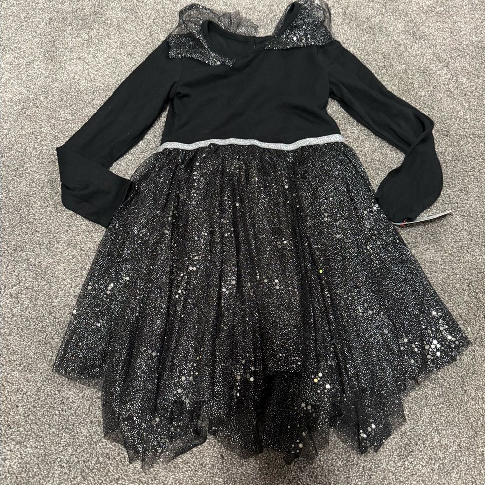 Cat & Jack Sparkling Black Tulle Dress Sz S/6 - Picture 3 of 7